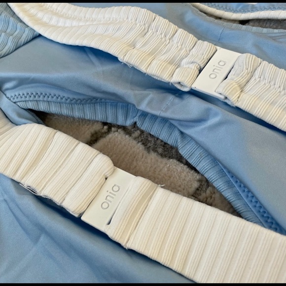 Onia One Piece Swimsuit Natalie Blue White Size L - Picture 10 of 10